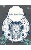 Polar Sketchbook: 1/4 Inch Centered: Polar Coordinates, Polar Graph Paper Notebook 120 Pages Large Print 8.5" x 11"