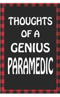 Thoughts of a Genius Paramedic: Sarcastic Adult Humor Blank Lined Notebook