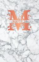 Molly: Personalized Sketchbook 8.5 X 11. Initial M Sketch Pad. White Marble & Rose Gold Cover. Notebook, Journal, Doodle, Create!