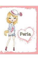 Perla: Personalized Book with Name, Notebook, Journal, Diary, 105 Lined Pages, 8 1/2" X 11"