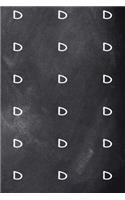 Monogram D Journal Personalized Monogram Pattern Custom Letter D Chalkboard