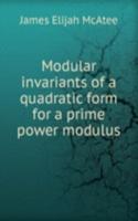 Modular invariants of a quadratic form for a prime power modulus