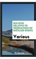 Bulletin Relative to Production of Distilled Spirits