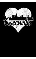 Greenville: 6x9 college lined notebook to write in with skyline of Greenville, South Carolina