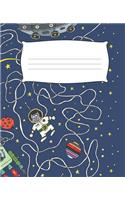ROCKETS Composition Notebook: 7.5 X 9.25 Primary Ruled 110 pages book for girls, kids, school, students and teachers