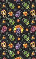 Day Of The Dead Pattern Sugar Skull Santa Muerte 29: Blank Lined Journal for Day Of The Dead Lovers