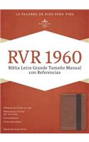 RVR 1960 Biblia Letra Grande Tamaño Manual con Referencias, cobre/marrón profundo símil piel