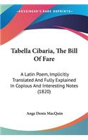 Tabella Cibaria, The Bill Of Fare