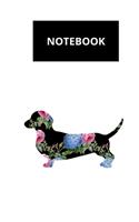 Notebook: : Dachshund floral silhouette Blank unlined Journal To Write In For Notes, Ideas, Diary, To-Do Lists, Notepad - Dogs Gifts For Dachshund Owner And D