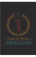 1 Year Of Being Awesome: Graph Paper Notebook / Journal (6" X 9" - 5 Squares per inch - 120 Pages) - Birthday Gift Idea for Boys And Girls
