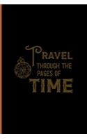 Travel Through The Pages Of Time: Notebook Journal Composition Blank Lined Diary Notepad 120 Pages Paperback Black Solid Texture Steampunk