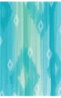 Bullet Journaling Notebook Blue Green Ikat