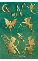 N: Notebook: Monogram Flowing Fairy Letter N: Notebook/Journal for All Ages, Exercise and Composition Book and More (Fairies Pictures Cover)(14 6" X 9" 150 Pages)