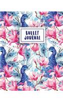Bullet Journal: Peacock Journal 150 Dot Grid Pages (Size 8x10 Inches) with Bullet Journal Sample Ideas