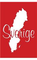 Sverige - Red Lined Notebook with Margins (Sweden): 101 Pages, Medium Ruled, 6 x 9 Journal, Soft Cover