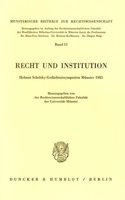 Recht Und Institution