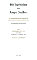 Tagebücher von Joseph Goebbels, Band I, Oktober 1923 - November 1925