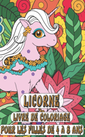 Licorne Livre de Coloriage Pour les Filles de 4 à 8 Ans
