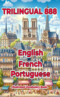 Trilingual 888 English French Portuguese Illustrated Vocabulary Book