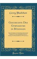 Geschichte Des Gymnasiums in BÃ¼dingen: Nebst Nachrichten Von Dem Dasigen Kirchen-Und Schulwesen Ã?berhaupt; Einladungsschrift Zu Den Auf Den 12. 13. 14. April 1832 Angeordneten PrÃ¼fungen Und Redefeierlichkeiten Des Gymnasiums (Classic Reprint)