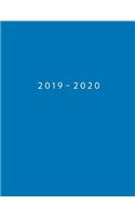 Agenda MAYO 2019 - ABRIL 2020: Vista Semanal con Horario - 1 Semana en 2 Páginas - 12 Meses Planificador y Calendario - 21.59x27.94 cm - 8.5"x11" - Azul