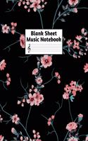 Blank Sheet Music Notebook: Easy Blank Staff Manuscript Book Large 8.5 X 11 Inches Musician Paper Wide 12 Staves Per Page for Piano, Flute, Violin, Guitar, Trumpet, Drums, Cell