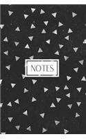 Notes: Circle the Date Journal with Ruled Pages for Work or School Black With Silver Triangle Studs