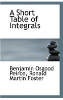 A Short Table of Integrals