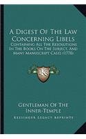 Digest of the Law Concerning Libels