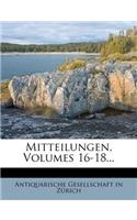 Mitteilungen der antiquarischen Gesellschaft in Zürich.