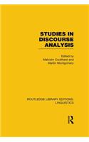 Studies in Discourse Analysis (RLE Linguistics B: Grammar)