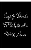 Empty Books To Write In With Lines
