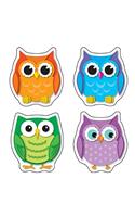 Colorful Owls Shape Stickers