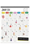 Cal 2024- Every Day's a Holiday Large Desk Pad Monthly Blotter