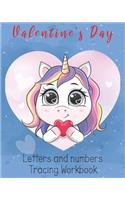 Valentine's Day Letters and numbers Tracing workbook