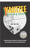 Yahtzee Scoring Sheet: V.17 Yahtzee Score Pads for Yahtzee Game Nice Obvious Text and Small print Yahtzee Score Sheets 6 by 9 inch
