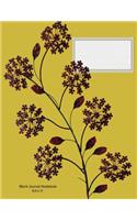 Blank Journal Notebook: Soft Yellow covered Journal with Red floral design, 110 Blank pages 8.5x11