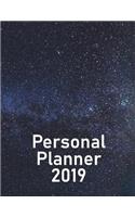 Personal Planner 2019: Organize, Plan, and Document Everything Easily - All Year Long With This Full Size (8.5 x 11 Inches) 2019 Notebook - Milky Way