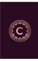 C: 2019 Daily Weekly Monthly Planner Initial Letter C Monogram for Rose Gold Lovers