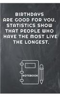 Birthdays Are Good for You. Statistics Show That People Who Have the Most Live the Longest Notebook