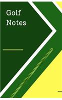 Golf Notes: Small Blank Journal or Daily Diary, for writing in, Blank Pages, Softcover, Golfers Notebook(Elite Journal)