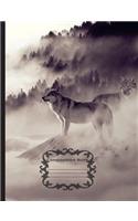 White Wolf - Mystical Winter, Composition Notebook