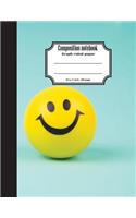 Composition notebook graph ruled paper 8.5 x 11" 200 page 4x4 grid per inch, Happiness emoji