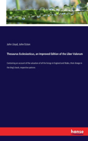 Thesaurus Ecclesiasticus, an Improved Edition of the Liber Valorum
