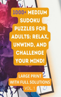 1000+ Medium Sudoku Puzzles for Adults
