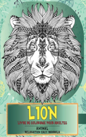 Livre de coloriage pour adultes - Relaxation Easy Mandala - Animal - Lion