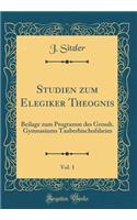 Studien Zum Elegiker Theognis, Vol. 1: Beilage Zum Programm Des Grossh. Gymnasiums Tauberbischofsheim (Classic Reprint)