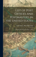 List of Post Offices and Postmasters in the United States