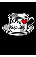 Tea And Biscuits: Funny Novelty British Gift cup & saucer afternoon tea Homework Book Notepad Notebook Composition and Journal Gratitude Diary