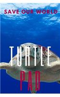 Turtle Pad: 150 pages, Half Wide Ruled / Half Blank, hardy durable Matte cover.